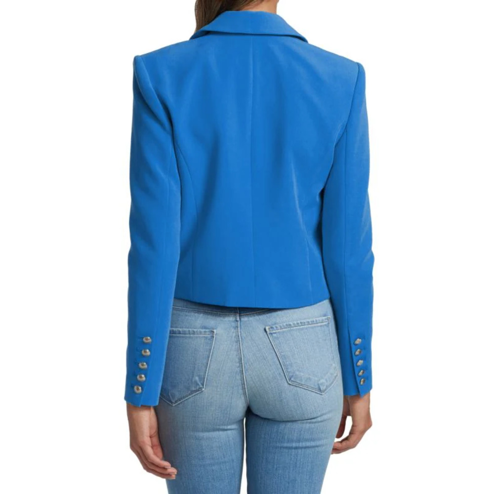 L'Agence Inez Crop Blazer Campanula Cobalt Blue Size 4 - Picture 5 of 16